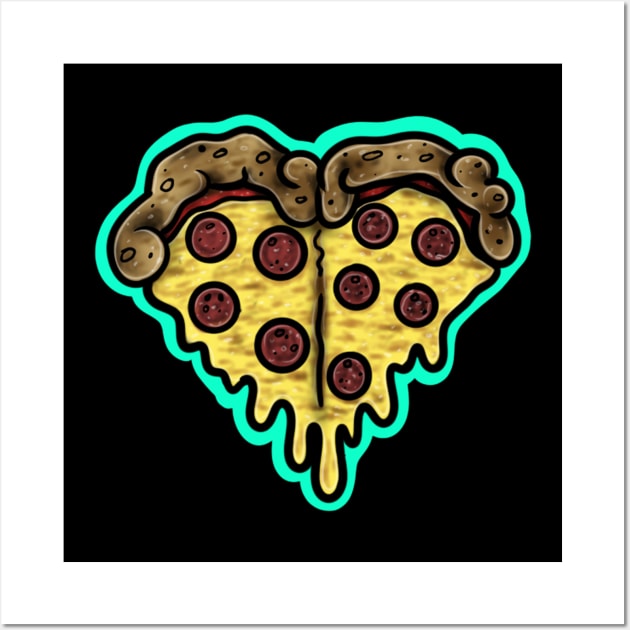 Pizza Heart Wall Art by Squatchyink